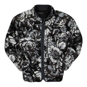 THISISNEVERTHAT Reversible Boa Floral Fleece Black White Men’s Jacket Sz L